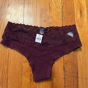 Aerie Deep Burgundy Lace Briefs